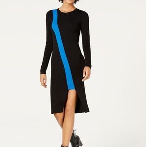 New Bar III Colorblocked Cutout Sweater Dress